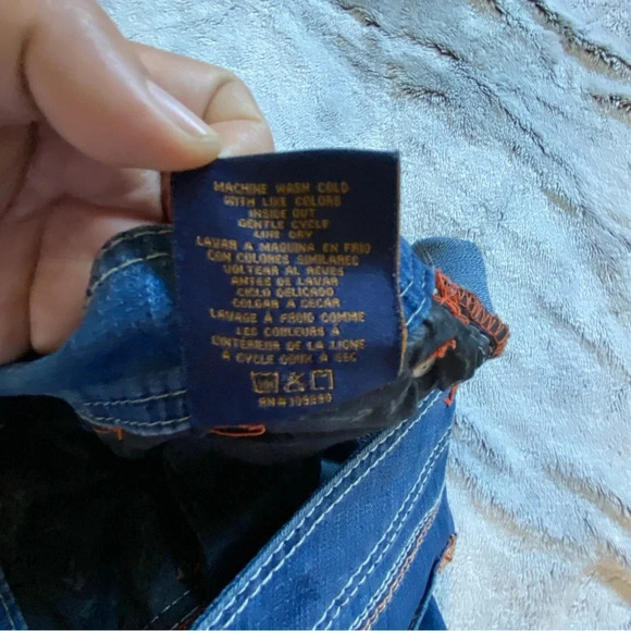 Seven7 Bootcut Women's Jeans‎ 10 Orange Embroidery Detail - Picture 6 of 15